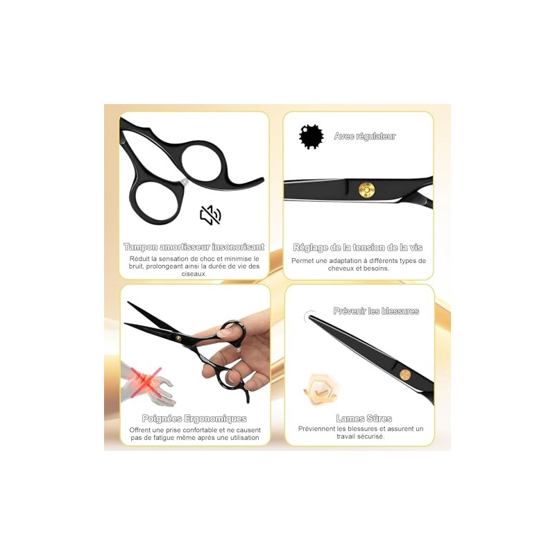 SURFOU Hair Scissors Set 6.7 Inch Hairdressing Scissors Professional Hair
