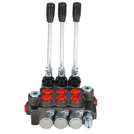 kimllier Hydraulic Directional Control Valve 3 Spool 13GPM 3600PSI BSPP Ports, Adjustable Double Acting Hydraulic Valve Fit for Small Tractors Loaders