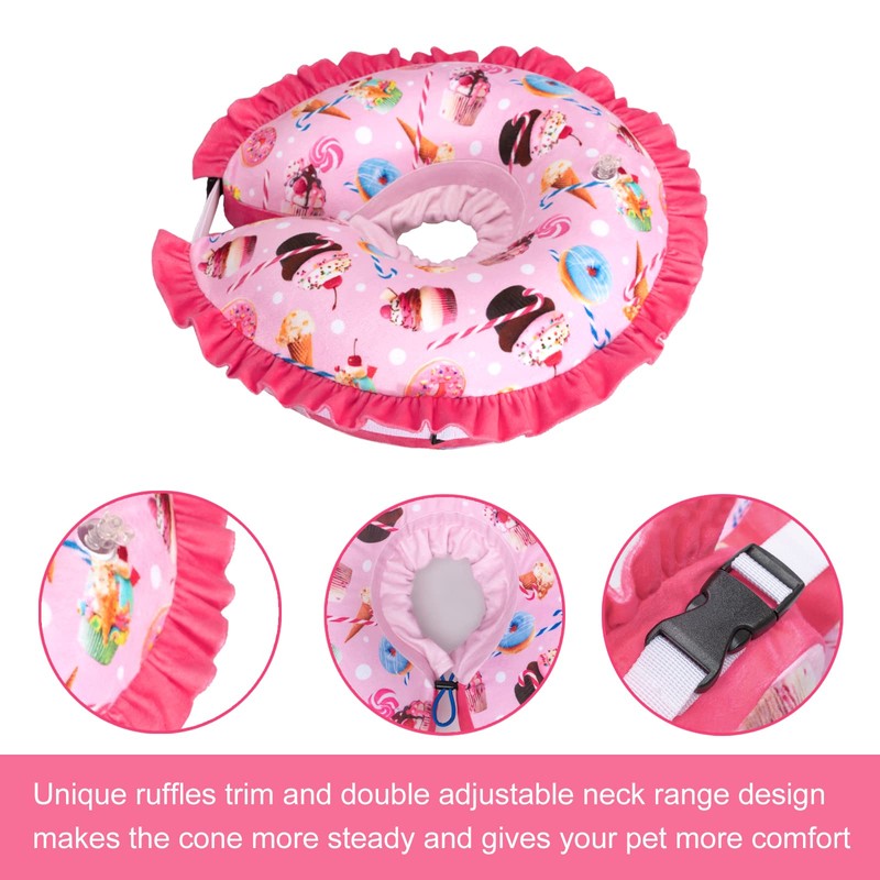 CuteBone Inflatable Dog Collar Alternative for Small/Medium Dogs After Surgery-Double