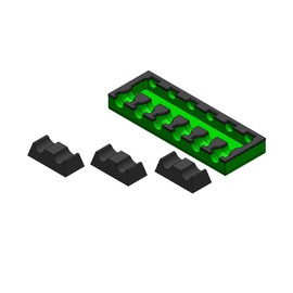 3D Tool Trays MagAttach Air Hammer Bit Tray - Magnetic Tool Organizer for Air Hammer/Chisel Bits - Holds 6 Pieces (Green/Black)