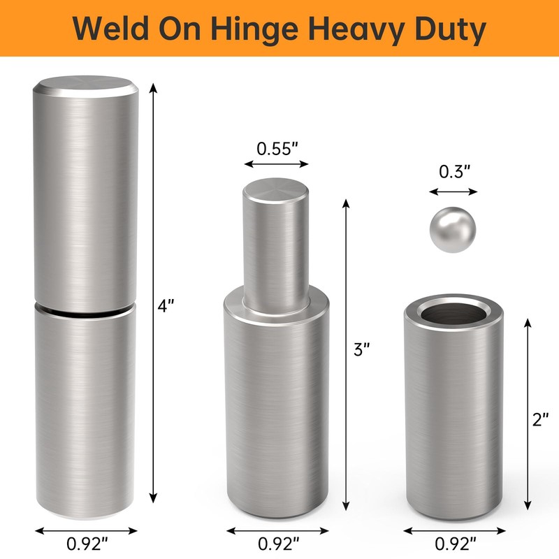 Weldable Barrel Hinges 4”,4⅛ x 1 inch, Heavy Duty Gate