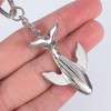 Vintashion Cute 3D Metal Whale Keychain for Car Keys Bag