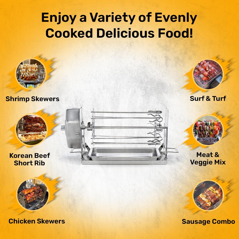 ROTO-Q 360 Skewer Set: Create Perfect Kebabs with This Rotisserie