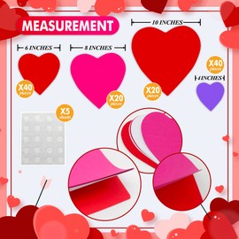 120 Pieces Heart Cutouts Paper Heart Cutouts Paper Hearts 4 Size Large Heart Paper Cut Outs for Valentine's Day Craft (red, Pink, White and Purple)