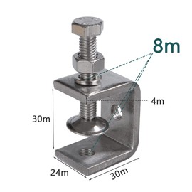 Pack of 8 C Clamp 30 mm Carrier Clamp Stainless Steel C Clamp Small Adjustment Range 0-25 mm Welding Clamp C Clamps for Welding, Carpentry, Tools, DIY, Woodworking