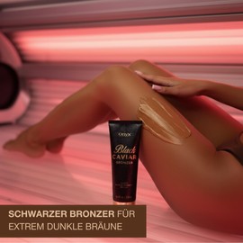 Onyx Black Caviar Solarium Cream with Black Bronzer - Extremely Dark Tan for Experienced Users - Intensive Bronzing Complex, Care & Firming | For Solarium & Outdoor Tan (200 ml)