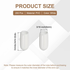 sourcing map 200pcs Pegboard Hooks Protector Rubber End Caps, Peg Board Hook Flexible Prongs End Tips Caps Rack Cover for Pegboard Dishwasher Hook, White(21mm Long 5mm Inner Dia)