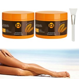 Katslyn Luxury Intensive Tanning Gel,150g Tanning Gel Intensive Tanning Gel Tanning Gel for Sunbathing with Applicator Stick Natural Tanning Accelerator Cream for Outdoor Sun Brown Tanning Cream(2pcs)
