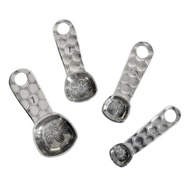 Crosby & Taylor Honeybee Handmade American Pewter Measuring Spoons, Set of 4