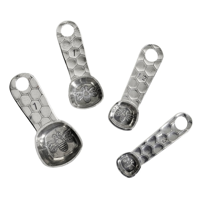 Crosby & Taylor Honeybee Handmade American Pewter Measuring Spoons, Set