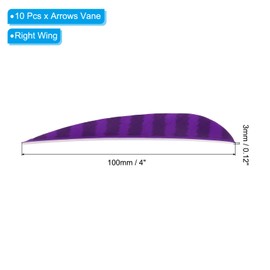 PATIKIL Shield Cut Vanes, 10 Pack 4 Inch Arrow Fletch Turkey Feather Fletch Right Wing Fletching for DIY Target Shooting, Purple