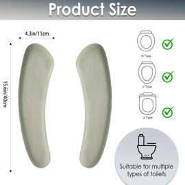 Thick and Elastic Toilet Seat Cover – Washable & Reusable with Double-Sided Hook and Loop Fastener for Easy Attachment – Cushioned Mat with Thick Sponge for Extra Comfort (Green)