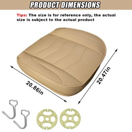 DUSCOKE Leather Car Seat Cover - Anti-Slip Full Wrap Front Bottom Seat Cover Car Drive Seat Protector - Luxury Waterproof Cushion Covers with Storage Pocket for Most Cars SUVs Trucks (Beige)