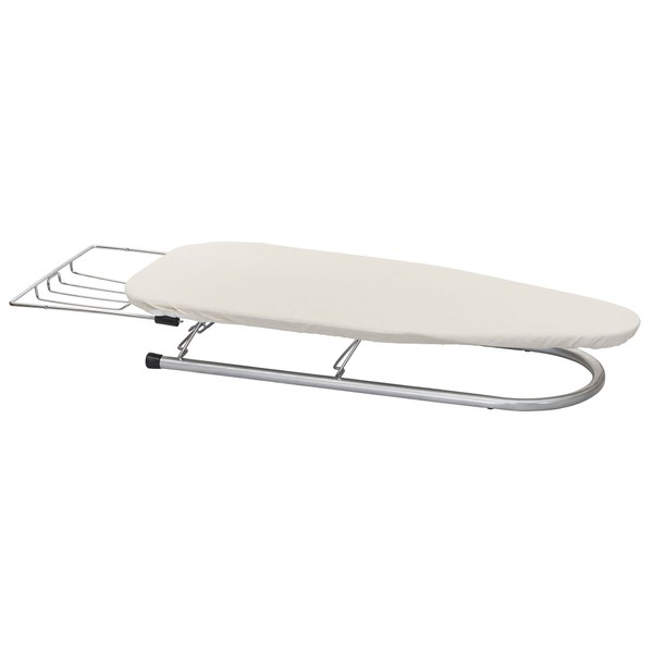 Household Essentials Tabletop Ironing Board, Compact Ironing Board with Iron Rest, Includes Door Hang, Perfect for Dorms and Small Spaces, 12 x 30", Silver