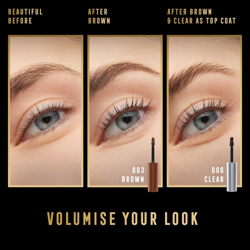 Max Factor 2000 Calorie Volumising Brow Sculpt Gel, Long-Lasting, Plumped