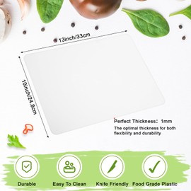 Hushee 100 Count Disposable Cutting Board Sheets 10 x 13 Inch Flexible Plastic Disposable Sheets Cutting Mat Large Chopping Boards for Kitchen Cooking Traveling Camping Tailgating BBQ(White)