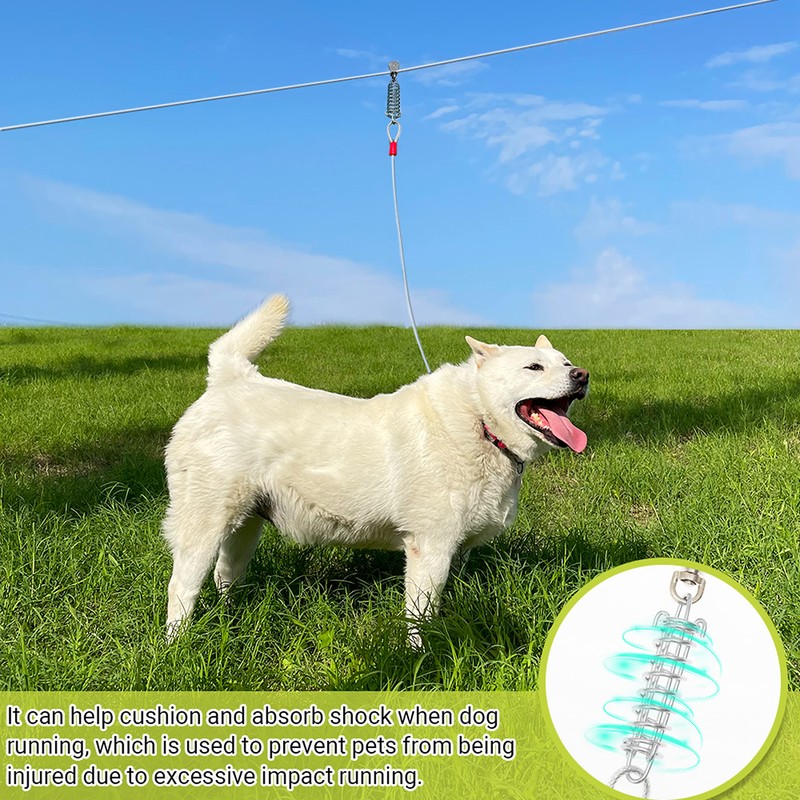 Dog Tie Out Cable - 100 ft Long Dog Cable