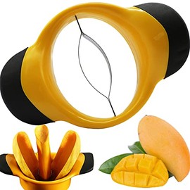 Sturdy Mango Slicer, Peeler and Pit Remover Tool, Mango Splitter, Fruit Slicer Cutter Pitter, Mango Divider with Ergonomic Rubber Grip Handle, Easy Remove Pit and Divide