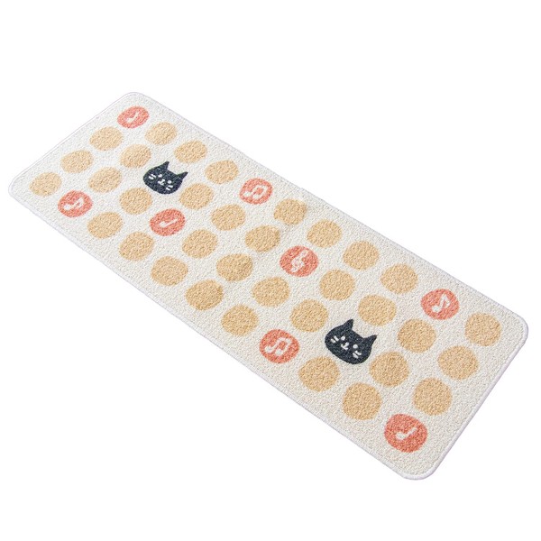 OKA Rhythm Cat Kitchen Mat, Approx. 17.7 x 47.2 inches (45 x 120 cm), Pink (Kitchen Mat, Made in Japan, Anti-Slip)