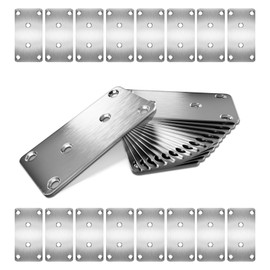 16 Pcs Flat Brackets for Wood 80×40×1.75mm Heavy Duty Straight Bracket Stainless Steel Railway Sleeper Brackets Joining Metal Plates for Wood Furniture Fixings