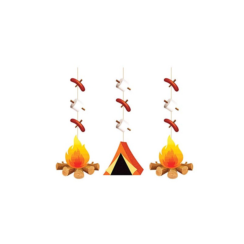 Creative Converting Camping String Drapes Decorations Hanging Cutouts, Multicolor