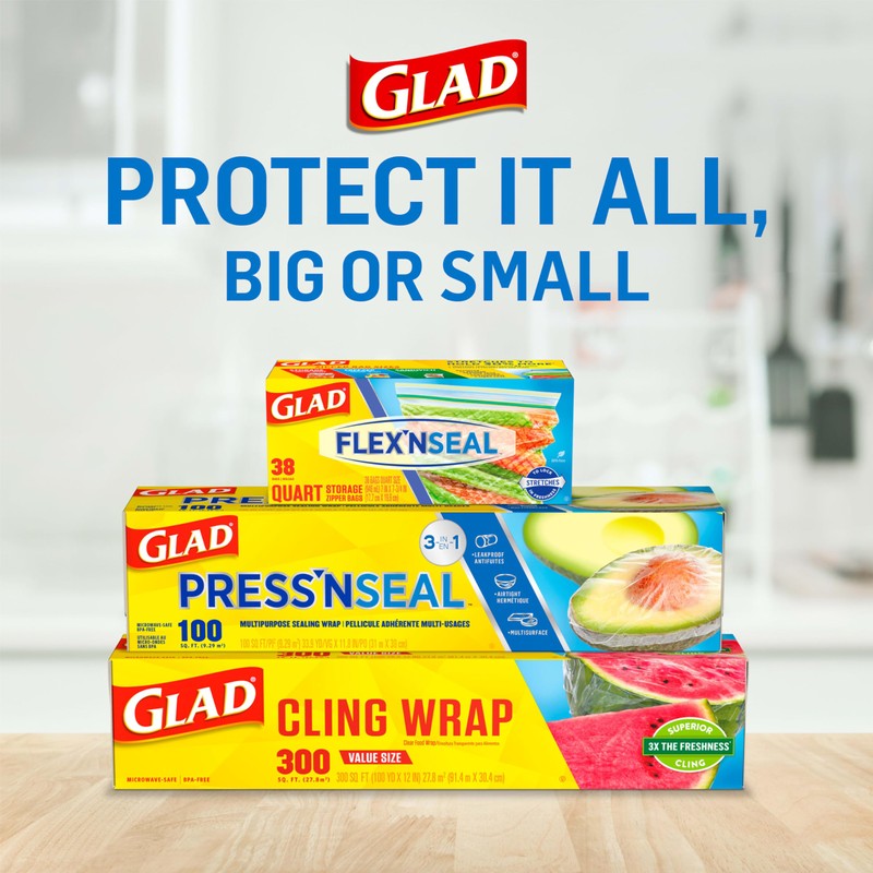 Glad Press'N Seal Food Plastic Wrap, 70 Square Foot Roll