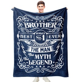 Ivivis Gifts for Brother Adult Blanket, Brother Gifts from Sister, Big Brother Gift, Brother Birthday Gifts from Sister, Best Brother Ever Gifts for Christmas Graduation Throw Blankets 60" x 50"