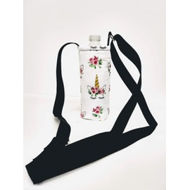 Unicorn with Eyelashes Insulated Water Bottle Holder with Adjustable strap