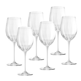 Barski Goblet - Red Wine Glass - Crystal Glass - Water Glass - White Stem - Stemmed Glasses - Set of 6 Goblets - 18 oz Made in Europe