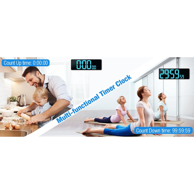 KMMKGG 17.2 Digital Wall Clock Large Display, LED Wall Clock