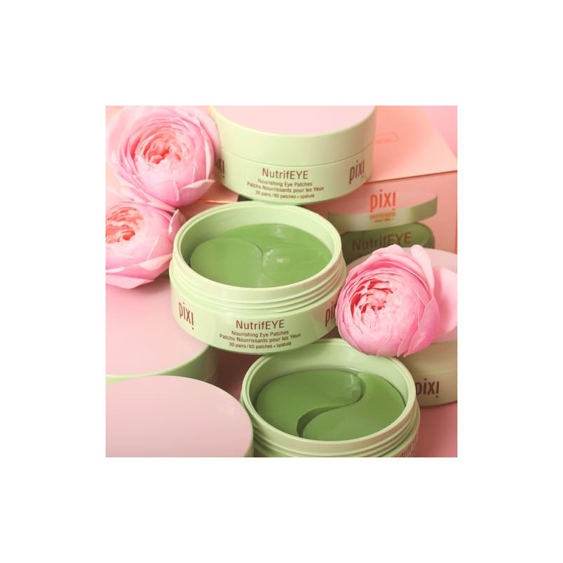 Pixi NutrifEYE, Parches Nutritivos para Ojos con Rosa y Manzanilla,