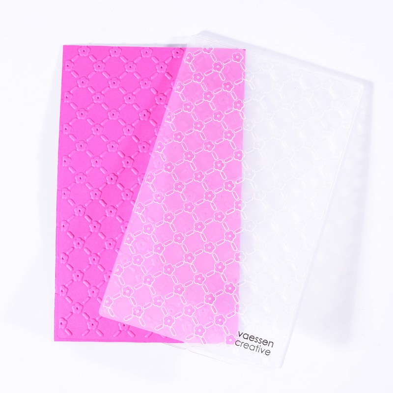 Vaessen Creative Mini Taschina per Embossing, Traliccio con Fiori, Per