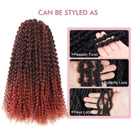 Pelokaa Passion Twist Hair - 16 Inch 6packs Ombre Orange Water Wave Crochet Braids Synthetic Braiding Hair Extensions (16 Inch, T350-6P)