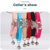 Small Dog Collars with Bell, Bling Rhinestone Heart Soft Velvet