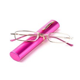Newbee Fashion - Tube Readers Easy Compact On The Go Small Compact Pen Clip Portable Aluminum Hard Case Classic Spring Hinges Create Your Own Pack