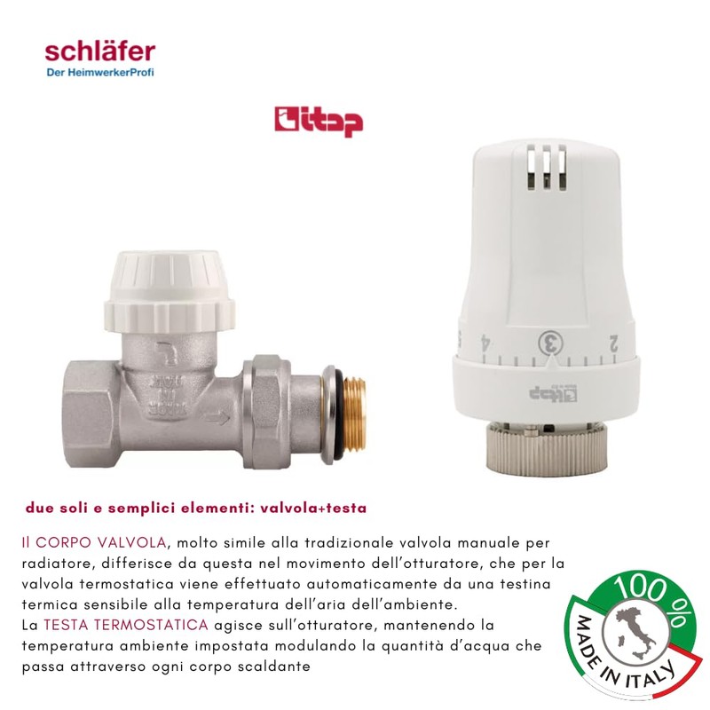Schläfer 37021001 Thermostatic Complete Set, Thermostat Head with Built-in Liquid