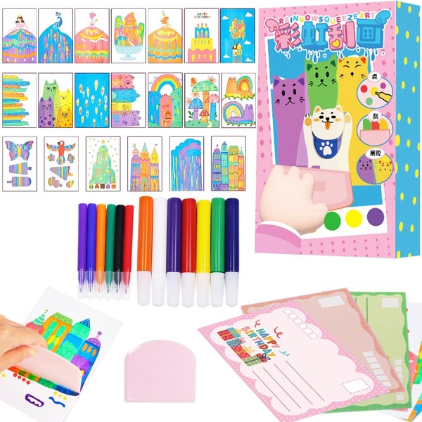 Scratch Pictures for Children, Pack of 35 Rainbow Scratch Art