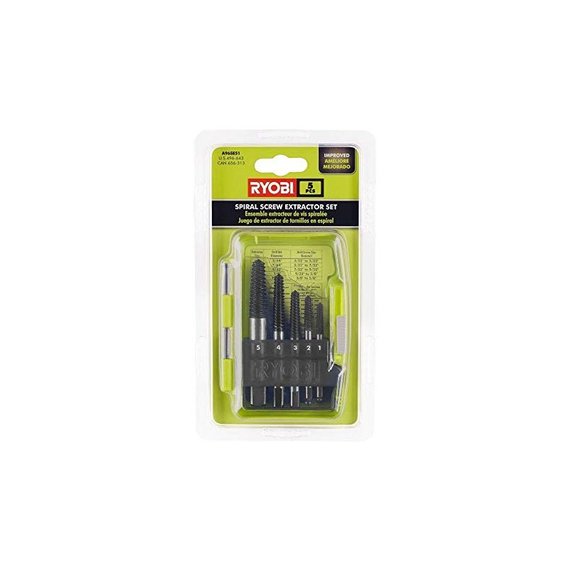 Ryobi A96SE51 Spiral Screw Extractor Set (5-Piece)
