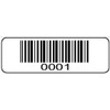 1000 Numbered Labels, Pre Printed Serial Barcodes 1-1/2" x 1/2"