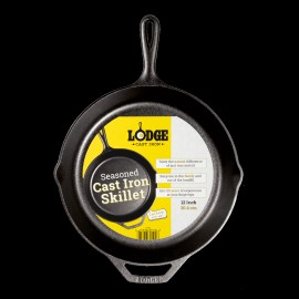 Lodge Cast Iron 12" Seasoned Skillet, Black