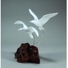 Seagull Pair Sculpture by John Perry Medium version Burl base
