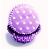 PME Lavender Polka Dots Paper Baking Cases for Cupcakes, Standard