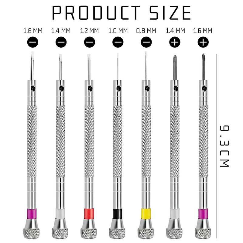 Precision Watchmaker Screwdriver, 7 Pieces Glasses Screwdriver, Watch Repair Kit,