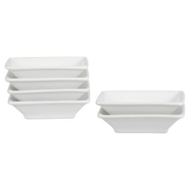 BIA Cordon Bleu Asian 1-Ounce Rectangle Soy Sauce Dipping Dish, Set of 6, White (905434S6SIOC)