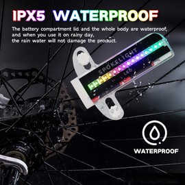 Bike Wheel Lights, Bike Spoke Lights Bicycle Wheel Lights Bike Lights for Wheels with Ultra Bright 32pcs Led 32 Patterns, IPX5 Waterproof,2 Control Modes,Bicycle Accessories (Black 32LEDs-2pieces)