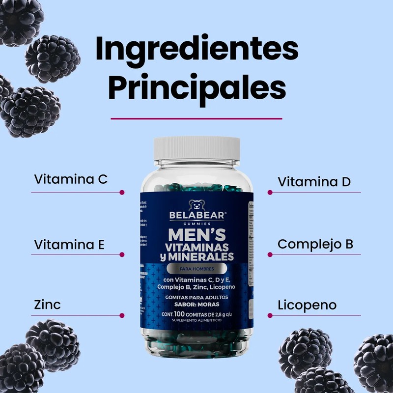 Pack x3 Gomitas Belabear | Multivitamínico (Hombre y Mujer) +