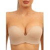 zossav Strapless Bra Non-Slip No Underwire Padded Bandeau Multiway Smoothing
