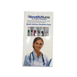 Novelty Nurse Carabiner Pen Multi-colour Retractable Ink Pen - Pack of 4