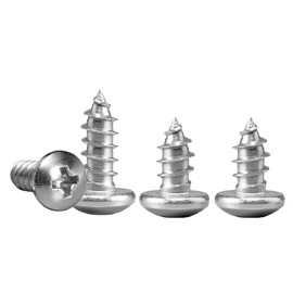 M3*12 Phillips Pan Head Wood Screws 304 Stainless Steel Self-Tapping Screws for Wood Full Thread Woodworking fastener (100pcs)