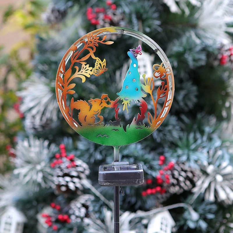 YZYOE Solar Powered Squirrel elf Light, Garden Decoration forging Iron